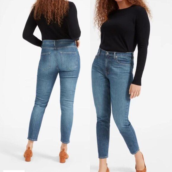 Everlane The High Rise Skinny Jean - 24 Ankle, Mid Blue, NWOT - Picture 4 of 9